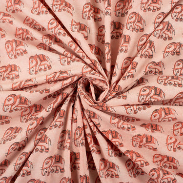 Pure Cotton Elephant Dabu Hand Block Print Fabric