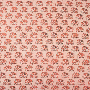 Pure Cotton Elephant Dabu Hand Block Print Fabric