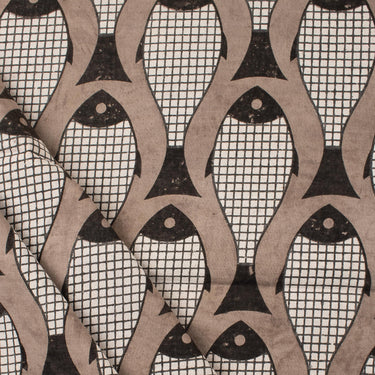 Pure Cotton Fish Dabu Kashish Hand Block Print Fabric