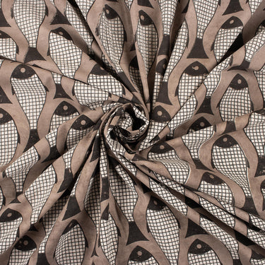 Pure Cotton Fish Dabu Kashish Hand Block Print Fabric