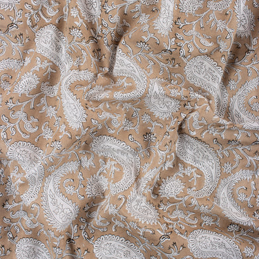 Pure Cotton Floral Hand Block Print Fabric For Kurti