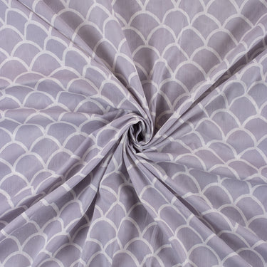 Pure Cotton Gray Hand Block Print Running Fabric