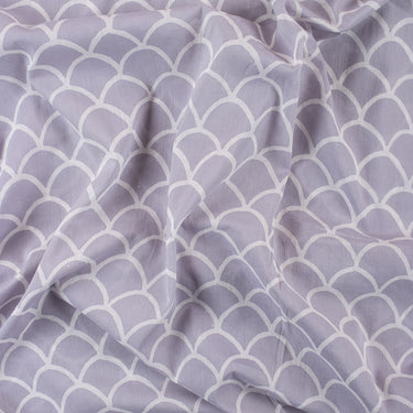 Pure Cotton Gray Hand Block Print Running Fabric