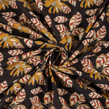Pure Cotton Leaf Bagru Hand Printed Fabric