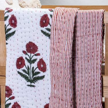 Pure Cotton Reversible Kantha Baby Quilt
