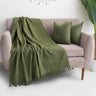 Pure Cotton Sofa Throw with Two Cushion Covers - Gift Items for New Home