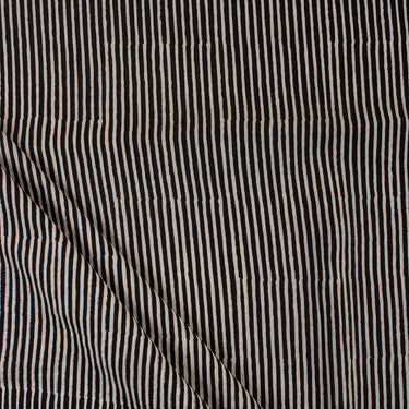 Pure Cotton Striped Hand Block Printed Fabric