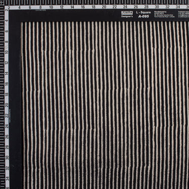 Pure Cotton Striped Hand Block Printed Fabric