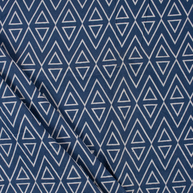 Ikat Indigo Block Print Fabric