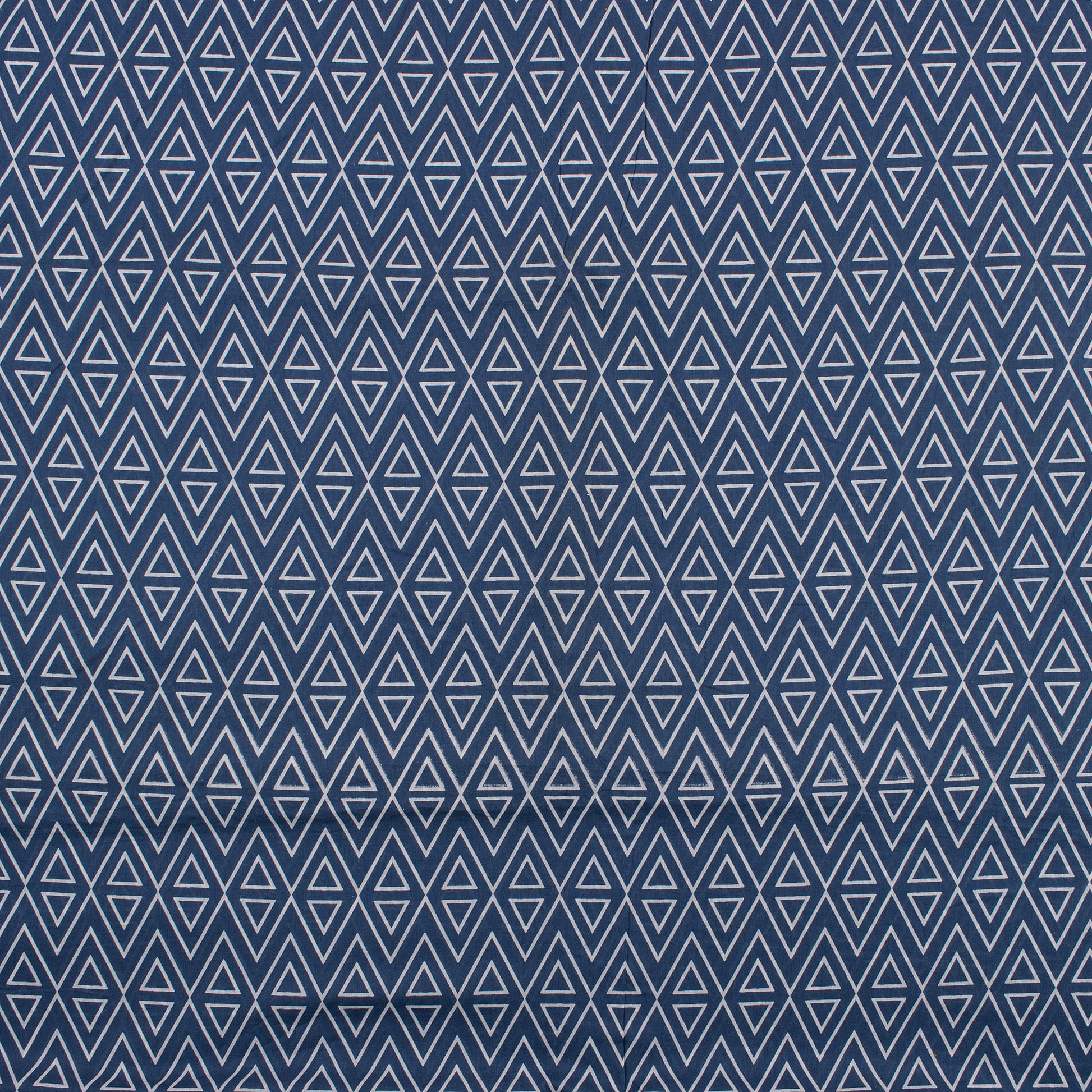 Ikat Indigo Block Print Fabric