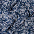 Indigo Abstract Print Discharge Pure Cotton Fabric