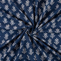 Hand Block Indigo Print Floral Cotton Fabrc