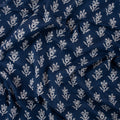 Hand Block Indigo Print Floral Cotton Fabrc