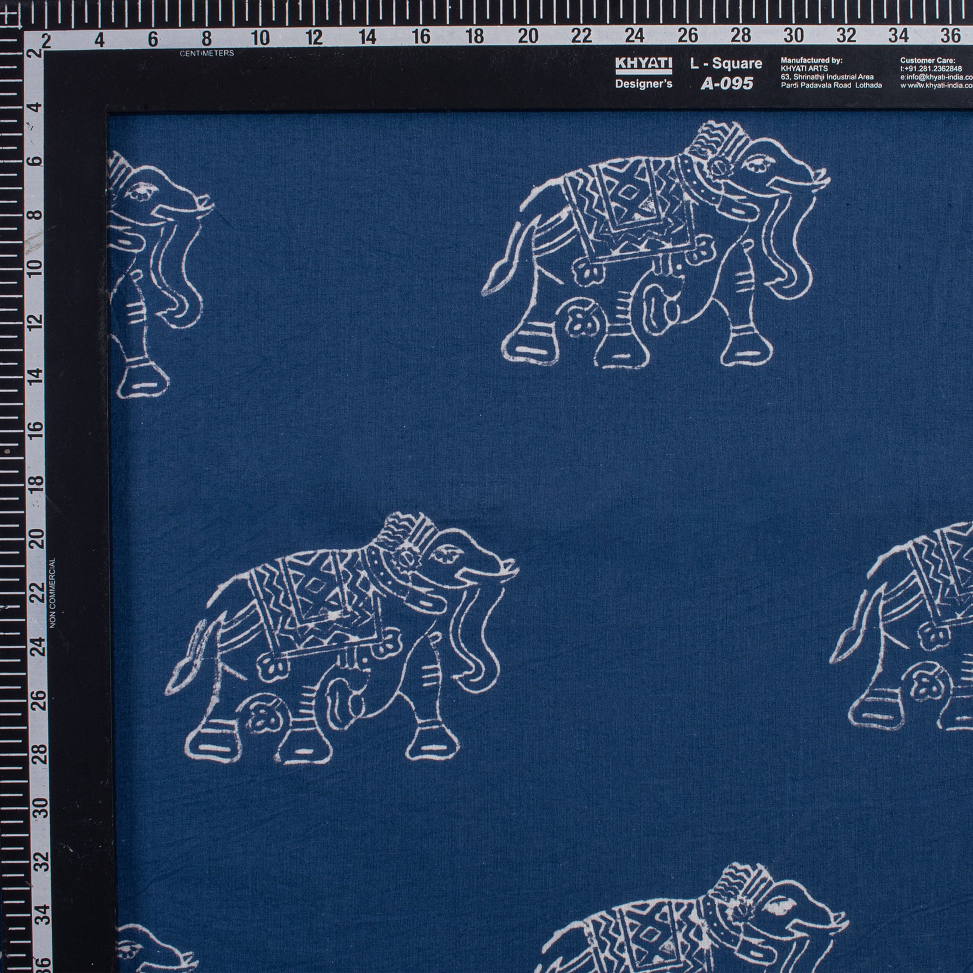 Indigo Printed Discharge Cotton Block Print Fabric