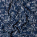 Indigo Striped Printed Cotton Fabric