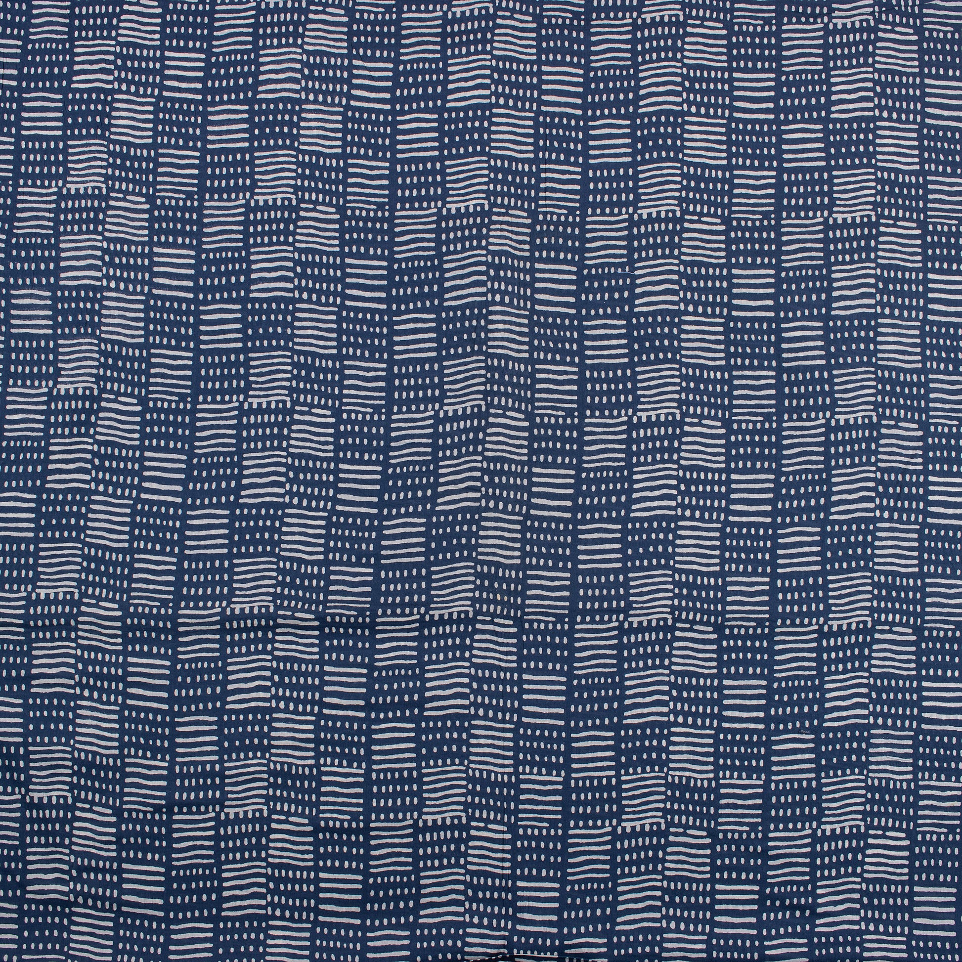 Indigo Striped Printed Cotton Fabric