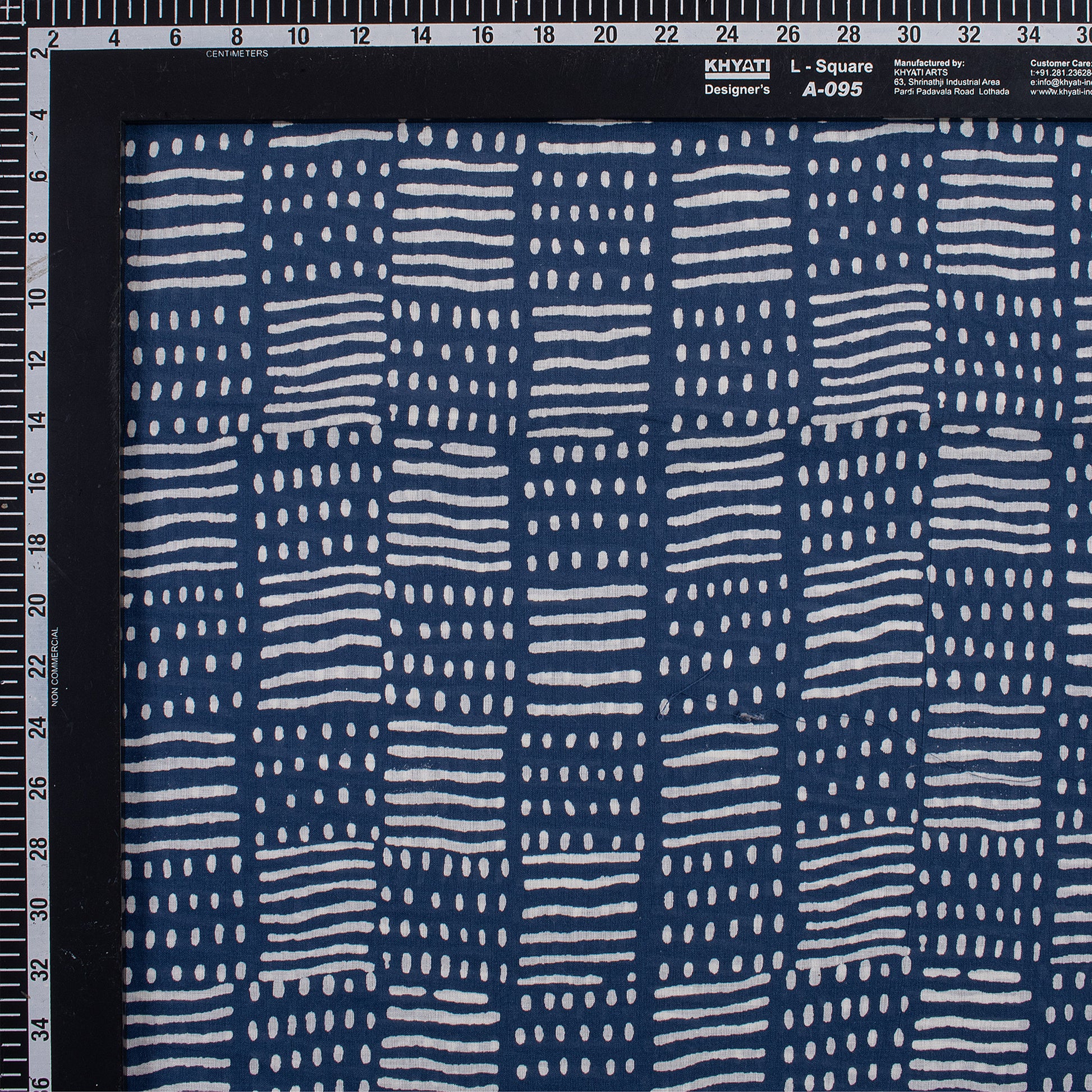 Indigo Striped Printed Cotton Fabric