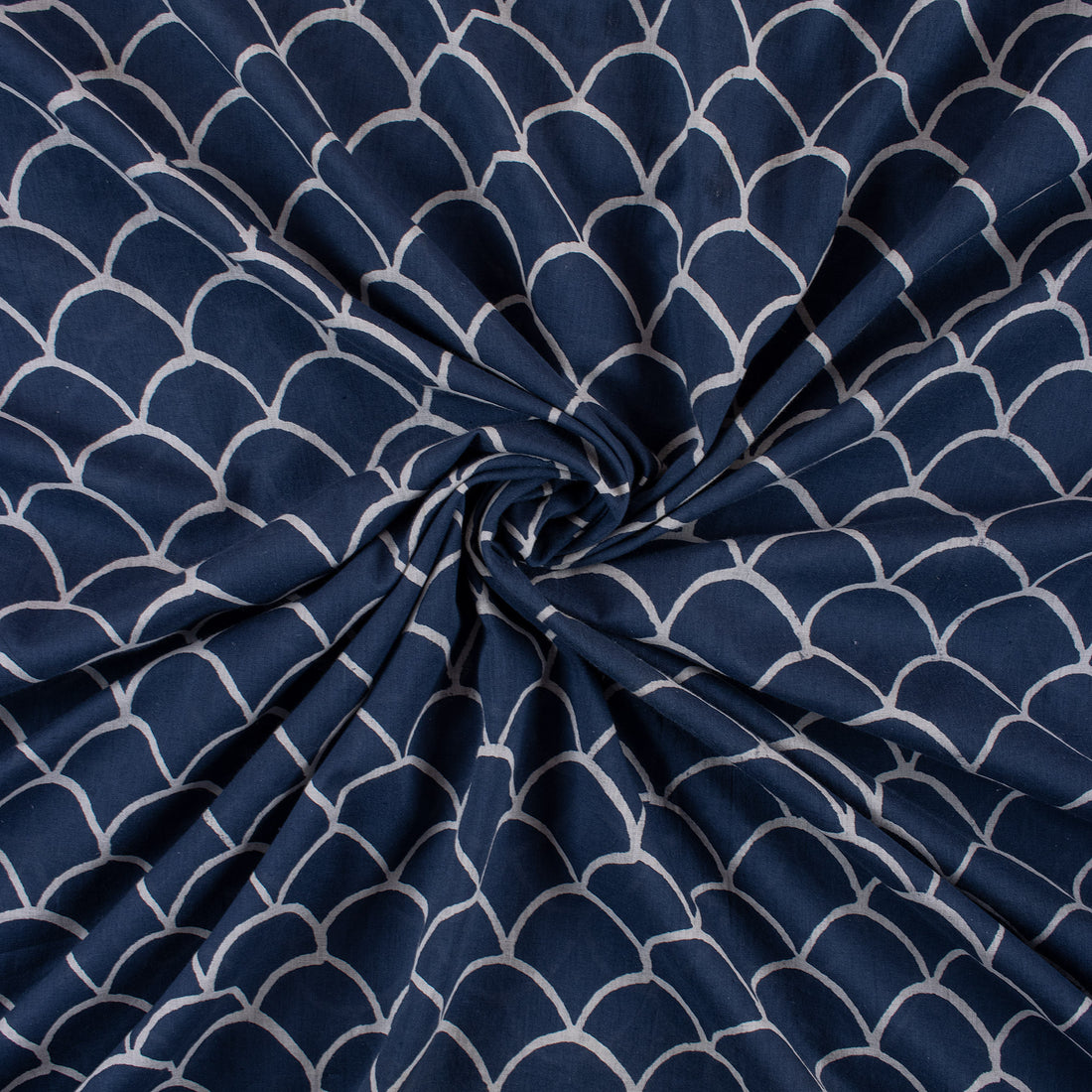 Indigo Pure Cotton Block Print Fabric