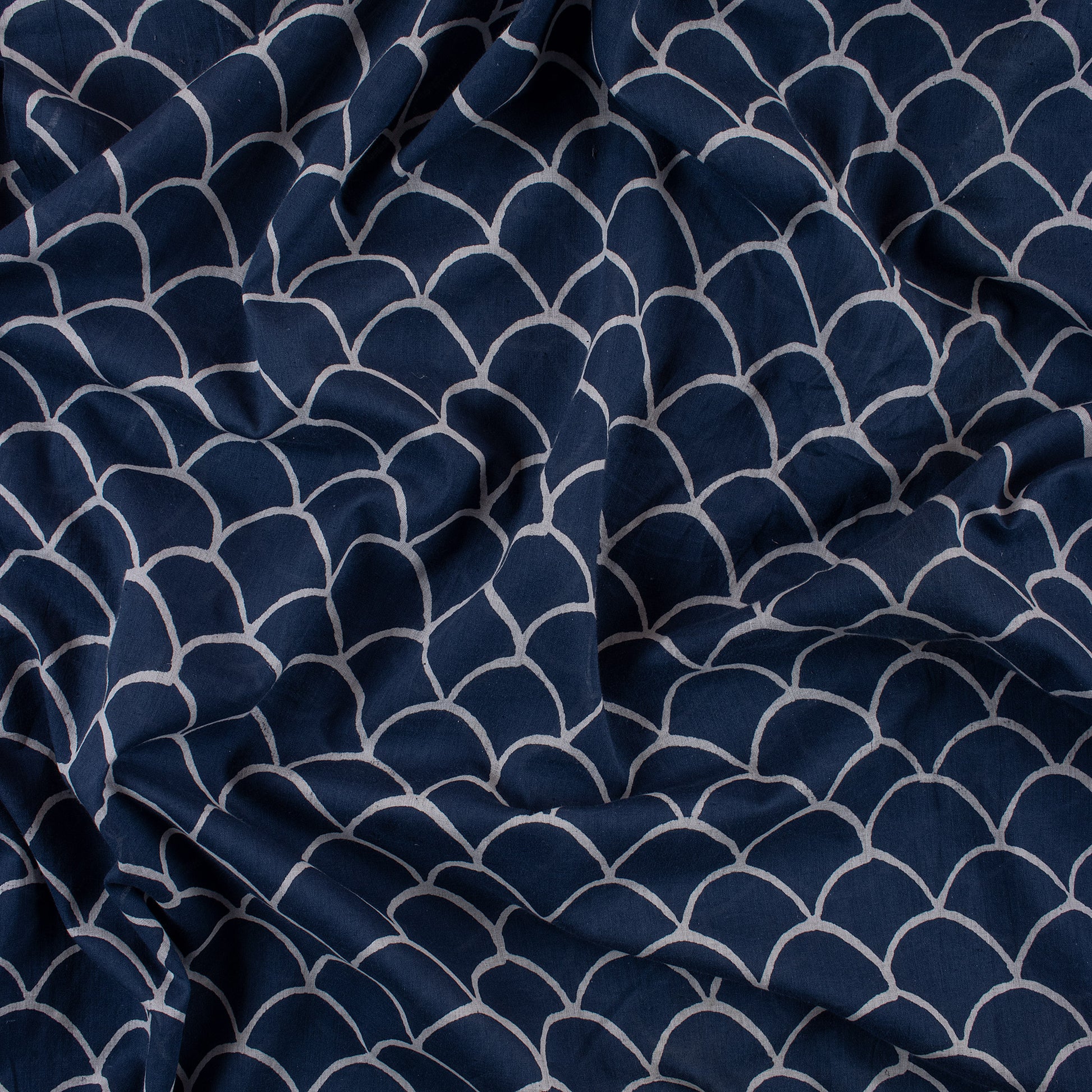 Indigo Pure Cotton Block Print Fabric