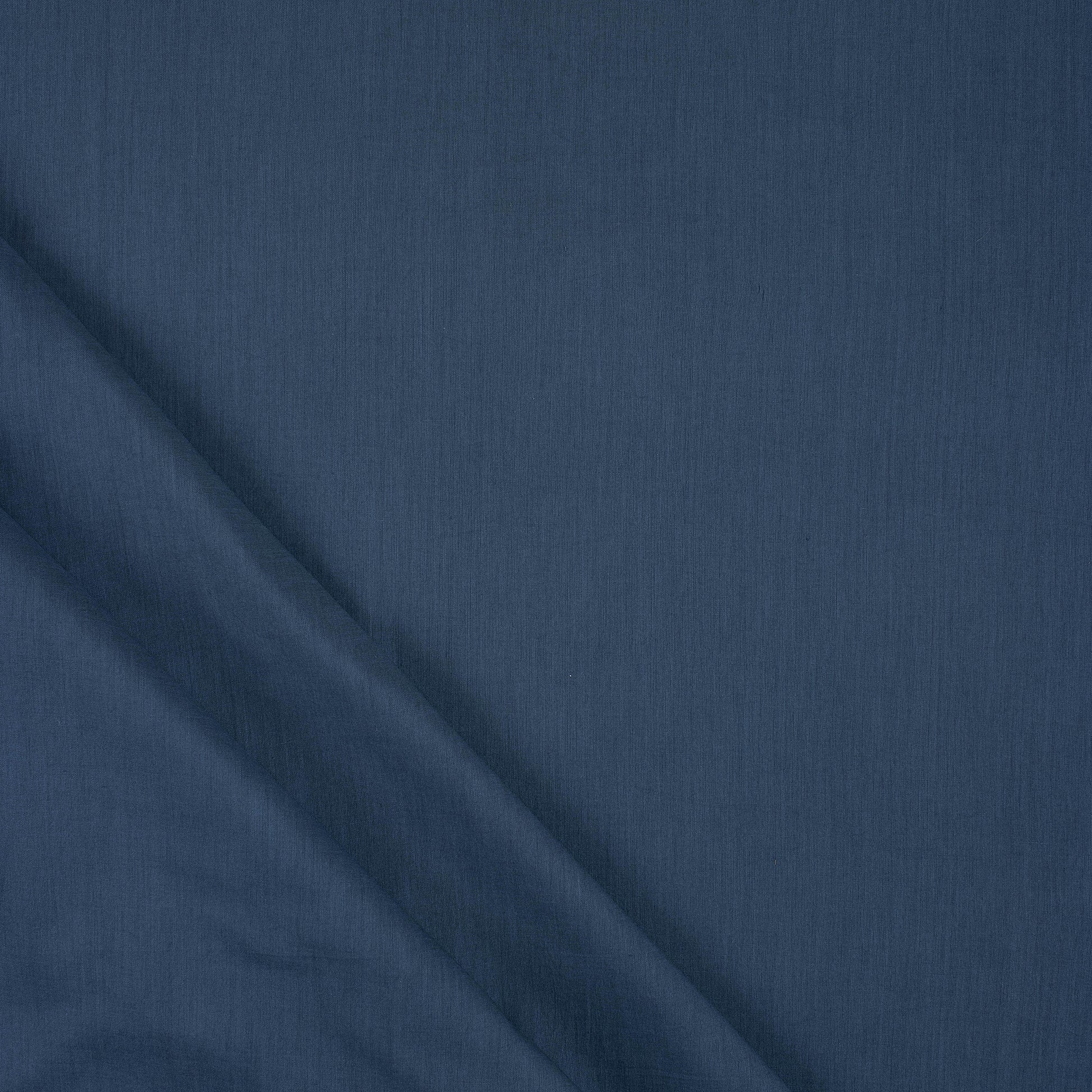 Blue Pure Natural Dyed Solid Cotton Fabric