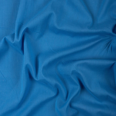 Blue Organic Yarn Dyed Plain Cotton Fabric Online