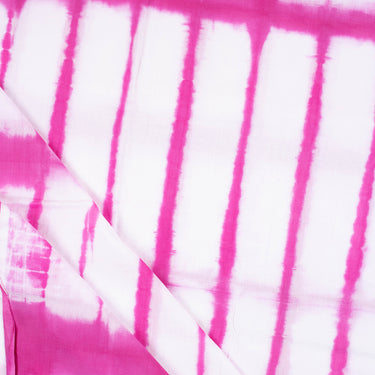 Pink Stripe Shibori Tie Dye Cotton Fabric