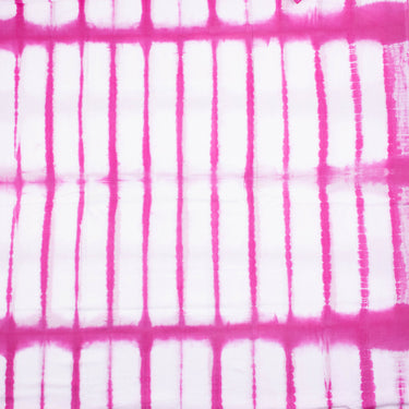 Pink Stripe Shibori Tie Dye Cotton Fabric