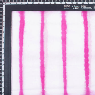 Pink Stripe Shibori Tie Dye Cotton Fabric