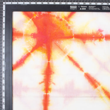 Geometric Orange Tie and Dye Shibori Cotton Fabric