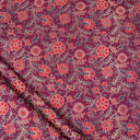 Pink Floral Hand Block Original Ajrak Print Cotton Fabric Online