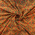 Yellow Hand Block Ikat Original Ajrak Print Fabric
