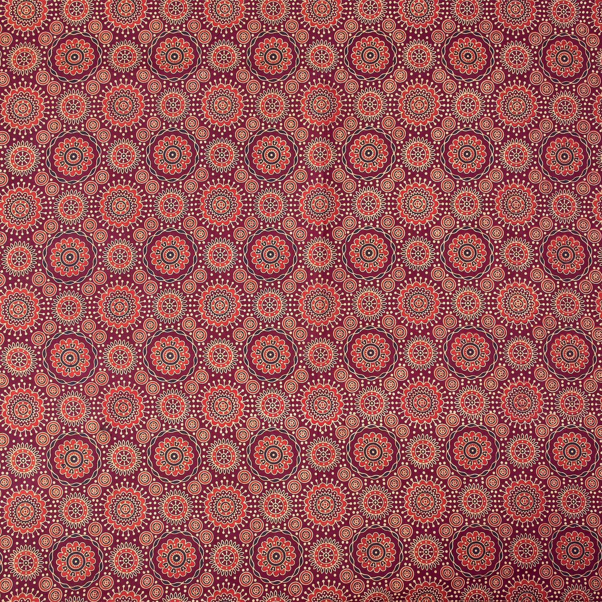 Pink Hand Block Cotton Ajrak Material Fabric Online