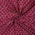 Hand Block Floral Print Maroon Cotton Ajrakh Fabric