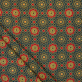 Green Hand Block Floral Ajrakh Print Cotton Fabric Online