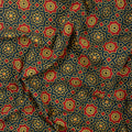 Green Hand Block Floral Ajrakh Print Cotton Fabric Online