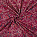 Maroon Hand Block Floral Print Cotton Ajrakh Material Fabric