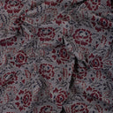 Original Ajrak Print Grey Handmade Floral Cotton Fabric Online