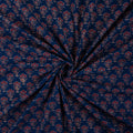 Ajrakh Print Floral Block Blue Cotton Fabric Online