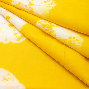 Handmade Yellow Tie And Dye Dresses Cotton Fabric