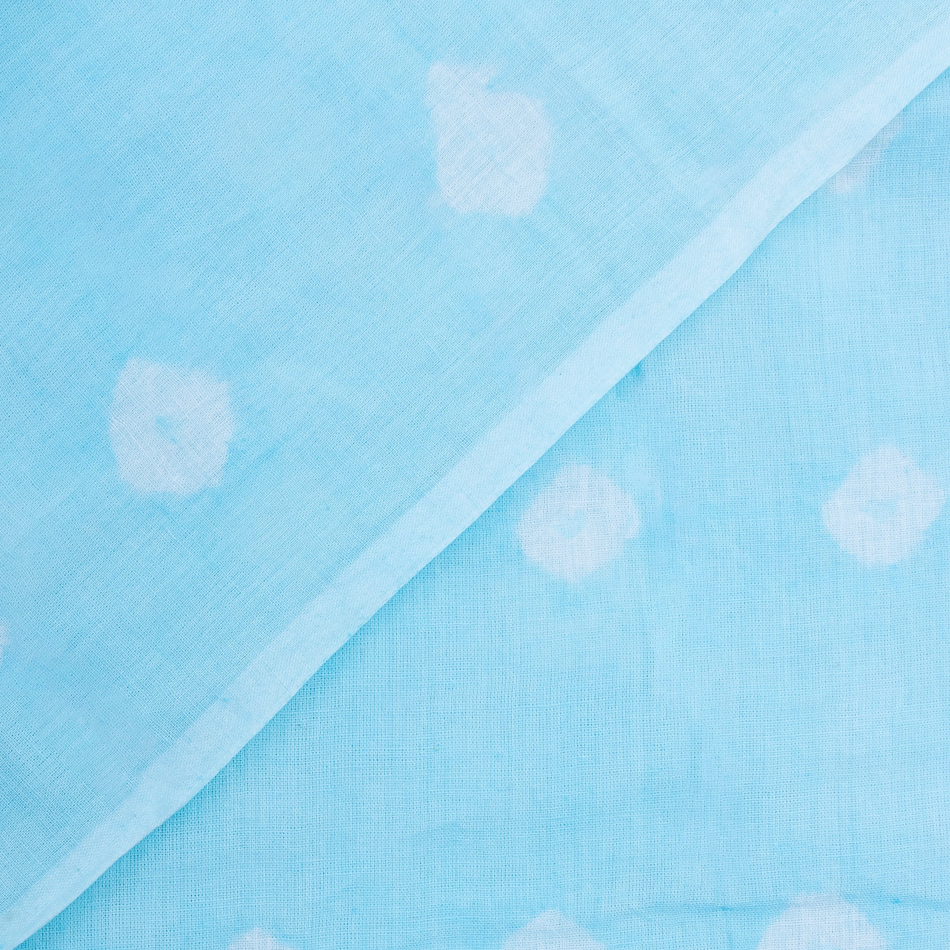 Handmade Sky Blue Tie Dye Clothing Soft Cotton Fabric
