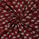 Luxury Maroon Floral Cotton Bagru Print Block Fabric Online