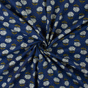 Blue Floral Soft Cotton Bagru Print Fabric in India Online