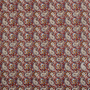 Brown Floral Cotton Paisley Bagru Print Fabric By The Yard Online