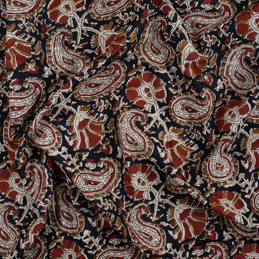 Multicolor Soft Hand Block Paisley Bagru Print Fabric Online