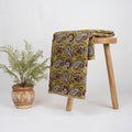 Yellow Hand Block Paisley Bagru Print Fabric Best Prices Online