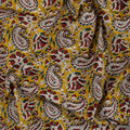 Yellow Hand Block Paisley Bagru Print Fabric Best Prices Online