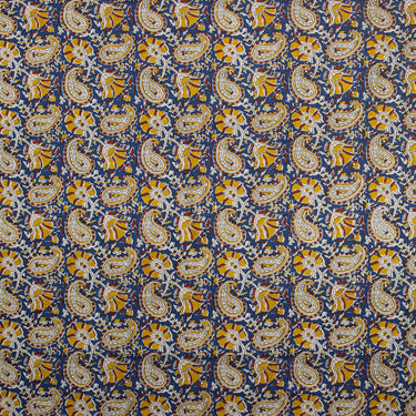Hand Block Paisley Printed Soft Cotton Bagru Fabric Online