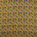 Yellow Block Floral Cotton Bagru Print Fabric Online