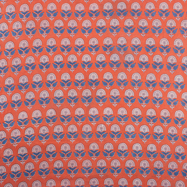 Dabu Hand Block Floral Print Cotton Fabric For Kurti