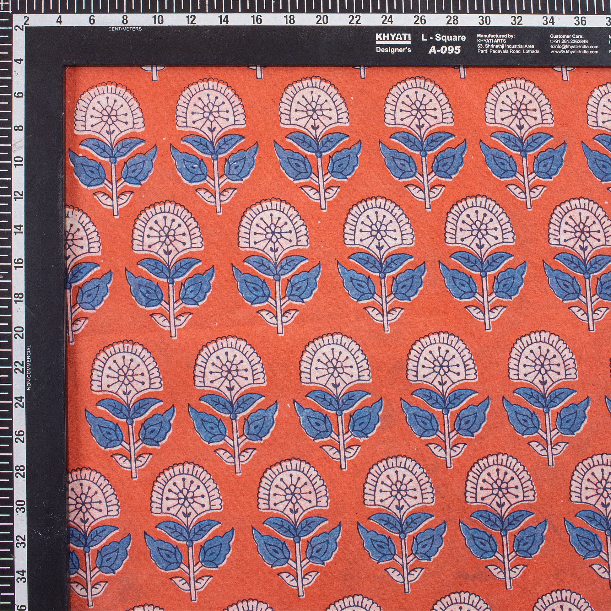 Dabu Hand Block Floral Print Cotton Fabric For Kurti